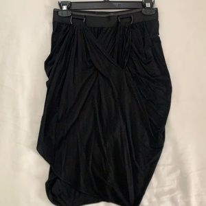 Alexander Wang black drapey mini skirt sz 4